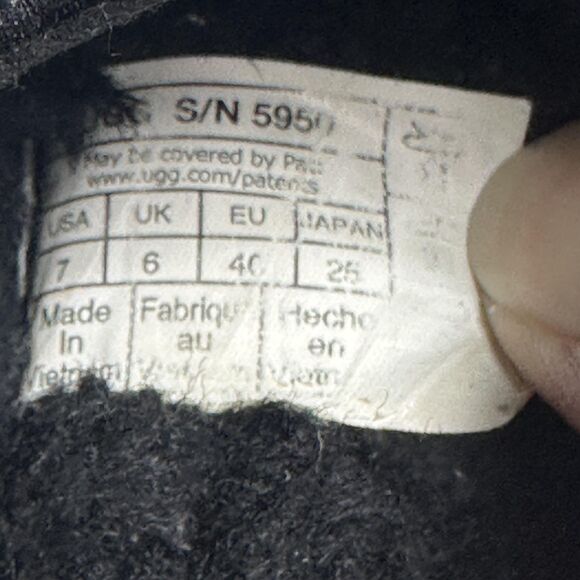 UGG Shoes Mens Size 7 Black Tasman Suede Slippers Clog Mule Wool Lined EU 40 - Picture 11 of 11